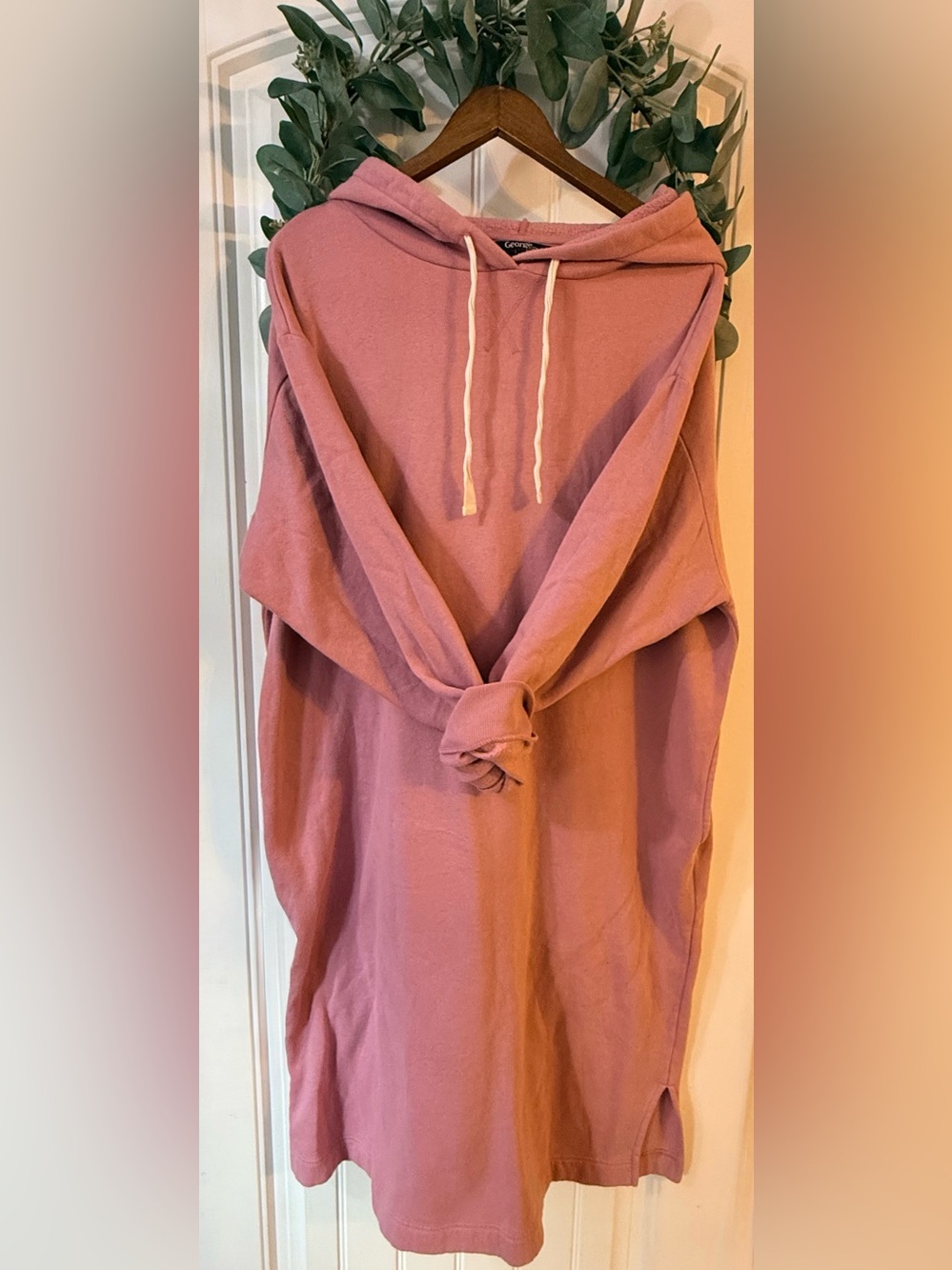 💫4/$25 • George Oversized Pink Hoodie Dress with Drawstring Hood